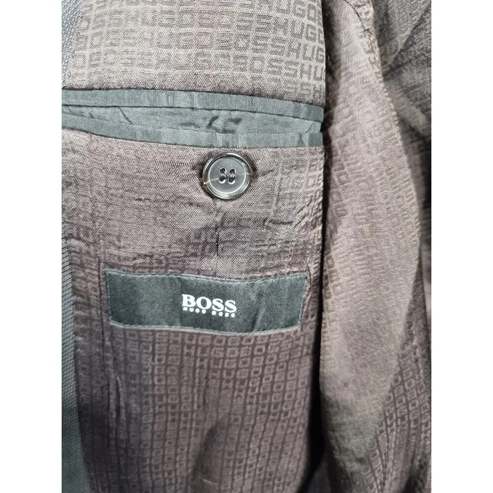 Hugo Boss Classic Sport Coat Jacket Mens Size 42L Wool Italy Korrys Fabric